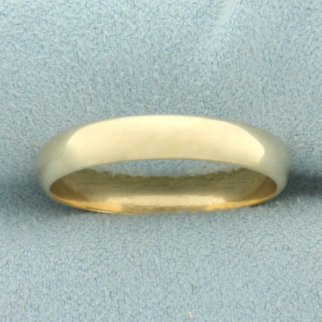 Mens Classic Wedding Band Ring in 14k Yellow Gold - Etsy