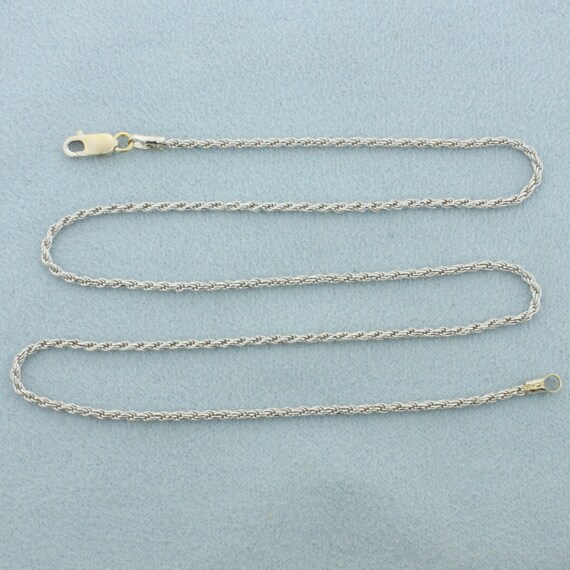 15 Inch Rope Chain Necklace in 18k White Gold - image 1