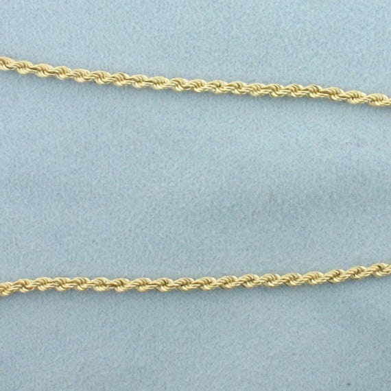 24 Inch Rope Link Chain Necklace in 14k Yellow Gold - Gem
