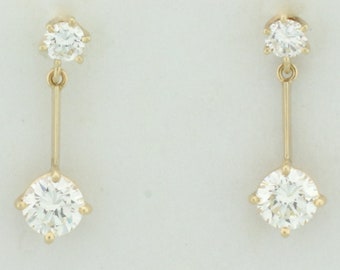 Orecchini Pendenti Vintage Quadrati A Goccia Con Cristallo Champagne E Strass, Gioielli Per Donna In Argento - Giallo - 5