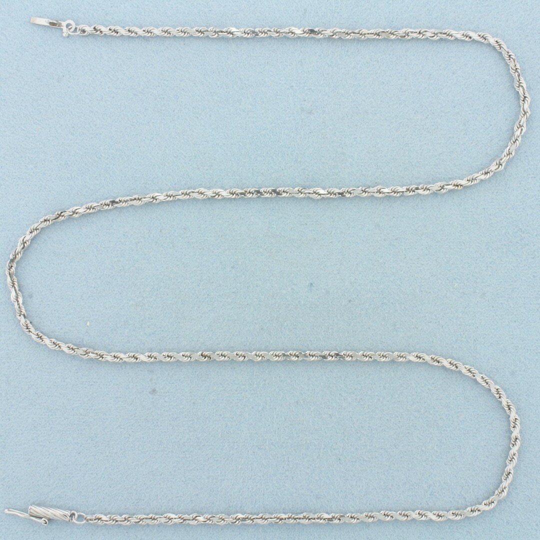 18 Inch Rope 18 Inch Rope Link Chain Necklace in 14k White Gold - Etsy