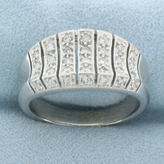 Unique Pave Set Diamond Ring in 14k White Gold - image 1
