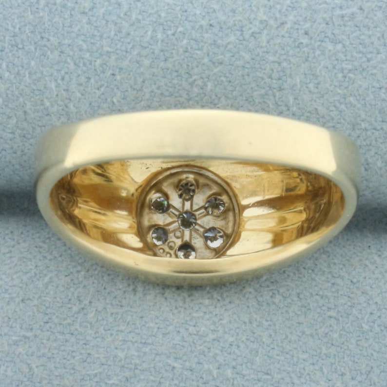 Men's Diamond Target Design Ring in 14k Yellow Gold Etsy Australia