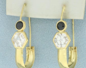 Italian Sapphire Drop Earrings in 18k Yellow Gold