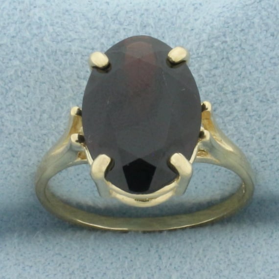 Garnet Solitaire Statement Ring in 14k Yellow Gold - image 1