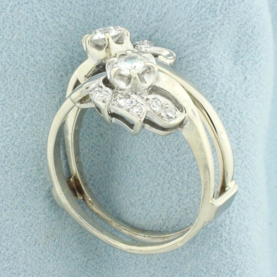 Antique Old European Cut Diamond Ring Jacket in 1… - image 3