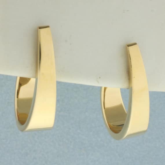 Tapered J-Hook Earrings in 14k Yellow Gold - image 1