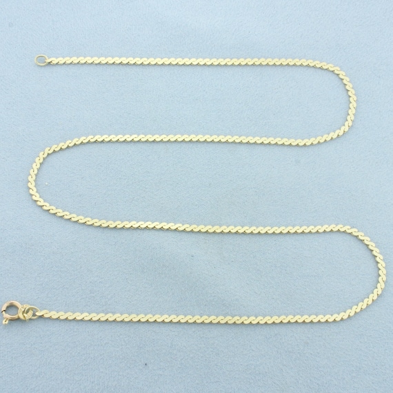 Italian 18 Inch S-link Serpentine Chain Necklace in 14k Yellow