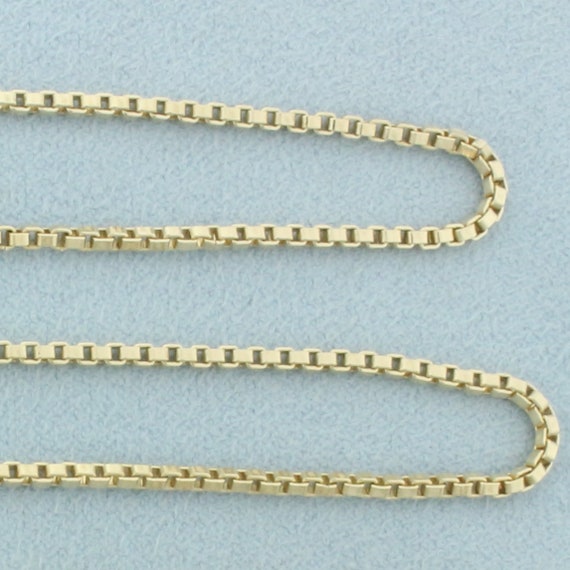 30 Inch Box Link Chain Necklace in 14k Yellow Gold - image 2