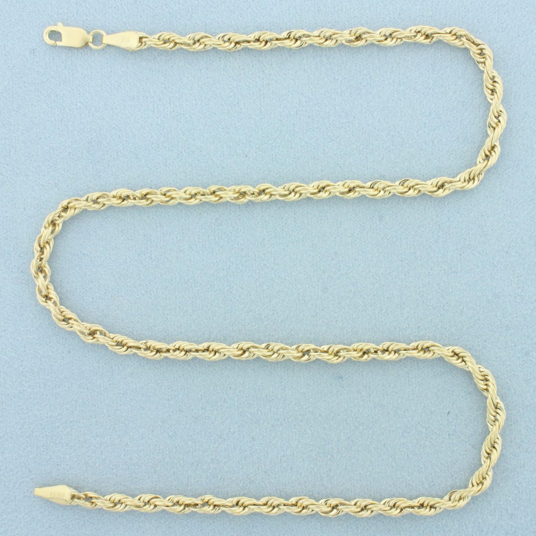 16 Rope Chain 16 Inch Rope Link Chain Necklace in 14k Yellow Gold - Etsy