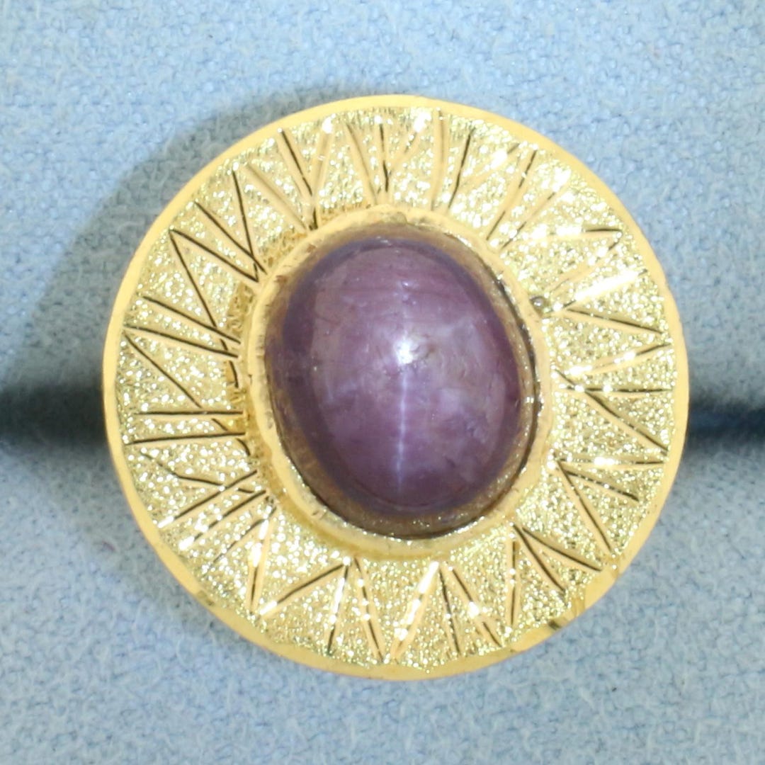 Star Ruby Ring in 22k Yellow Gold - Etsy