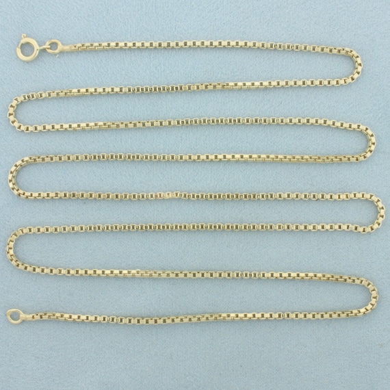 30 Inch Box Link Chain Necklace in 14k Yellow Gold - image 1