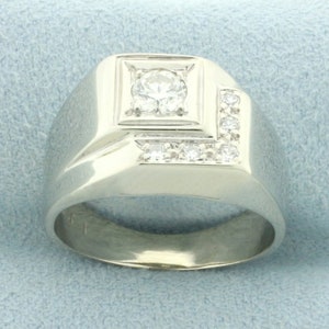 Diamond Geometric Design Ring in 14k White Gold image 1
