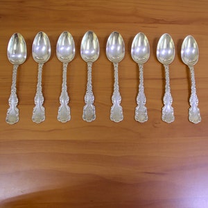 Whiting Louis XV Sterling Silver Place Spoons Set of 8