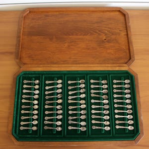 Franklin Mint 50 Official State Flower Sterling Silver Spoon Miniatures