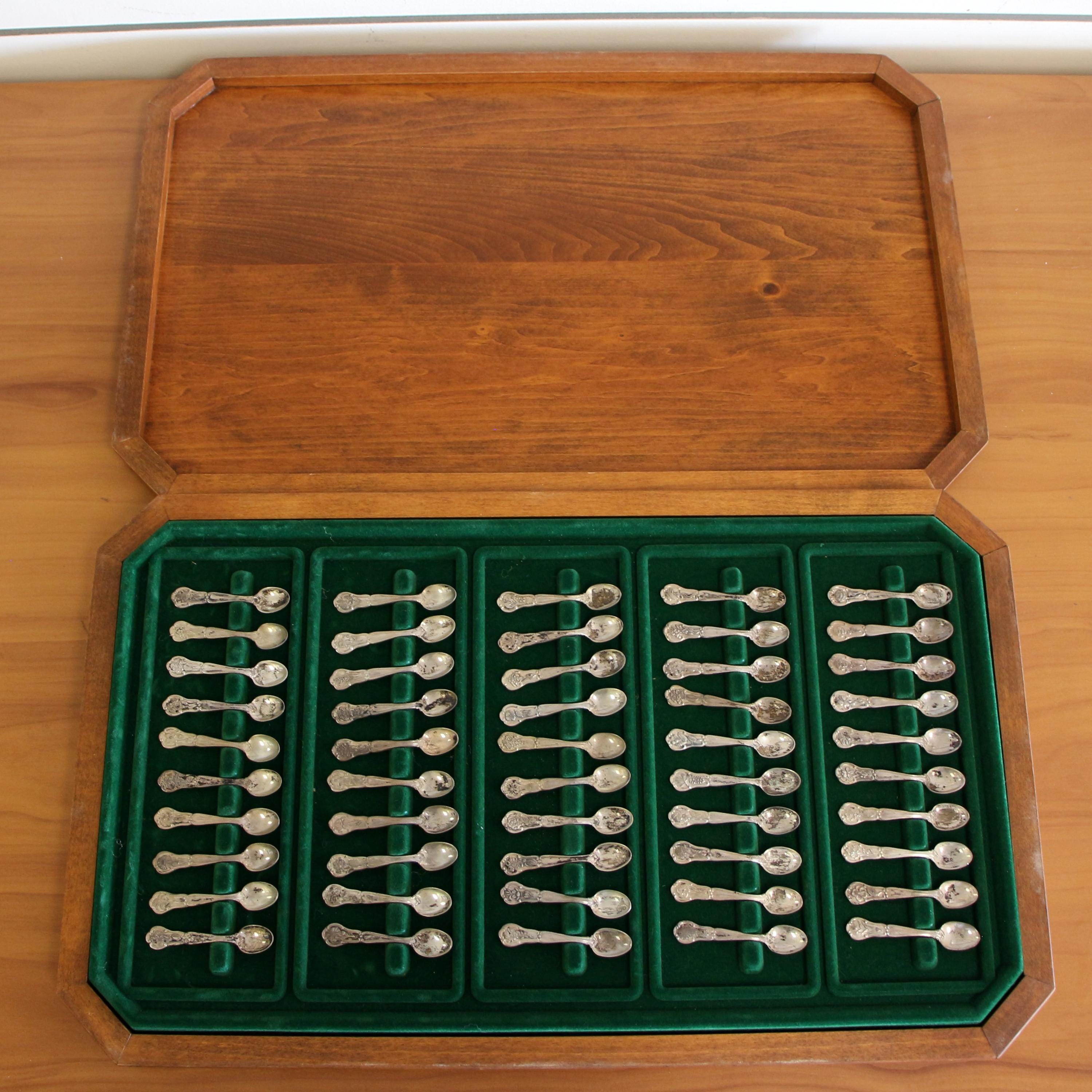 フランクリンミント 50種類の公式州花スターリングシルバースプーン