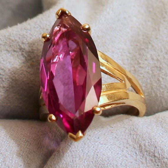 Large Lab Alexandrite Solitaire Statement Ring in… - image 4