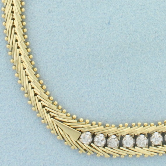 Diamond Designer Link Bracelet in 14k Yellow Gold - image 2