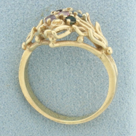 Rainbow Gemstone Ring in 10k Yellow Gold - image 3