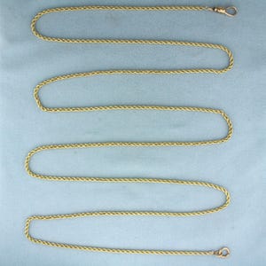 48 Inch Rope Link Chain Necklace 14k Yellow Gold