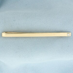 Vintage Diamond Tie Bar Clip in 14k Yellow Gold