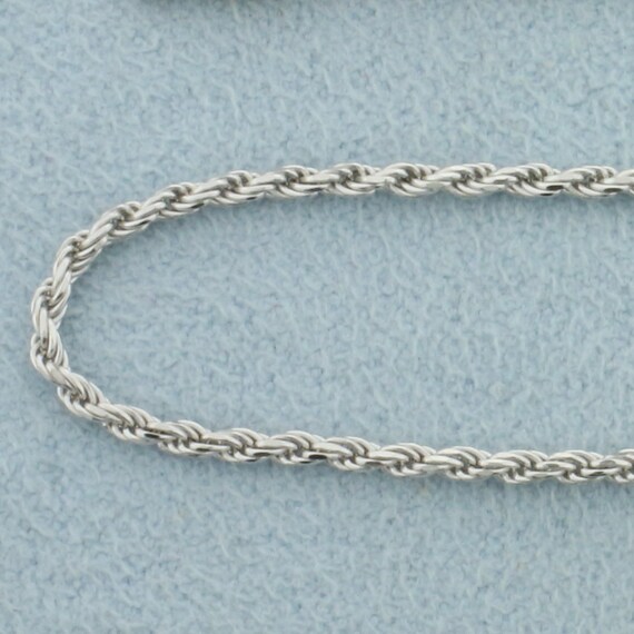 15 Inch Rope Chain Necklace in 18k White Gold - image 2