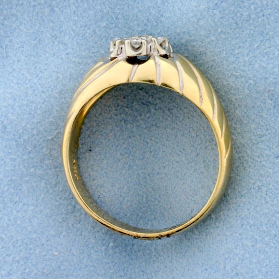 Vintage Diamond Dome Ring in 14K Yellow Gold - image 3