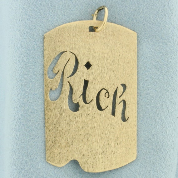 Name Rich Pendant in 14k Yellow Gold