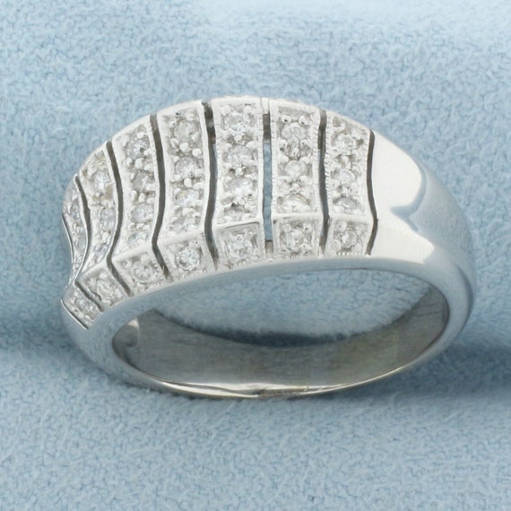 Unique Pave Set Diamond Ring in 14k White Gold - image 2