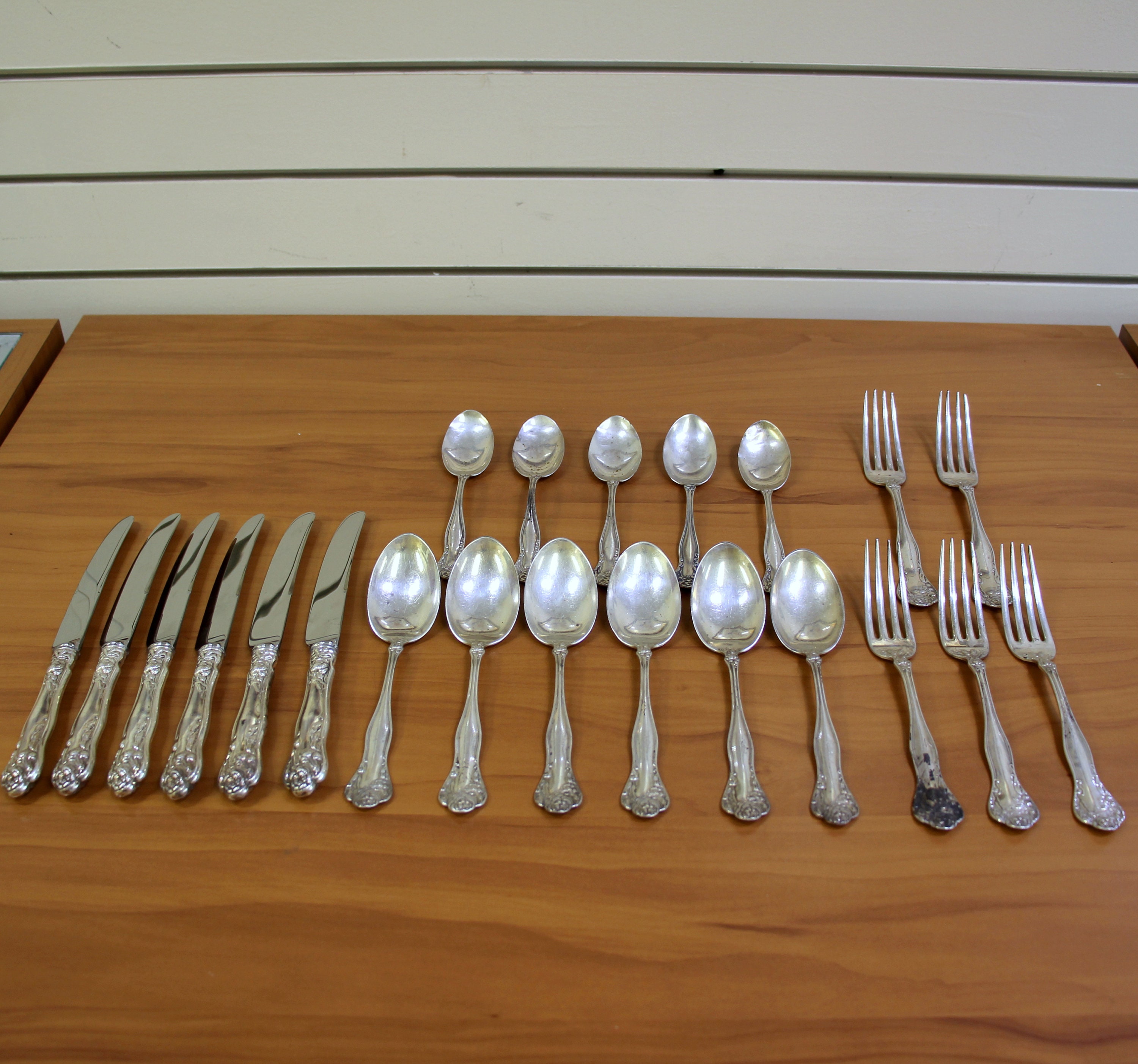 78 Piece Whiting Louis XV Sterling Silver Flatware Set - 78 Piece