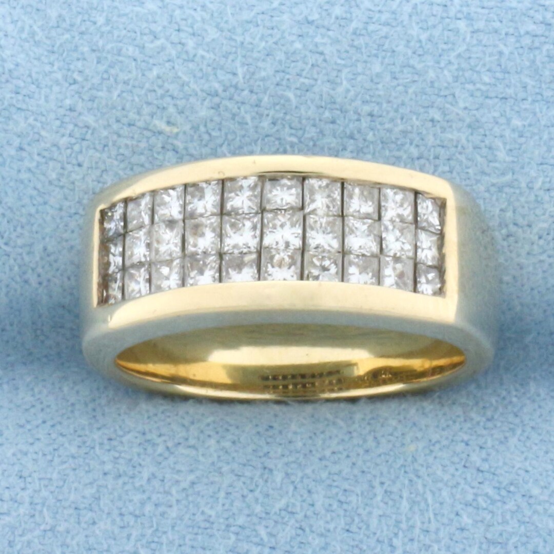 Inconspicuous Rings Invisible Set Diamond Ring in 14k Yellow Gold - Etsy