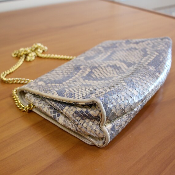 Vintage Channel Python Exotic Clutch Handbag - image 3