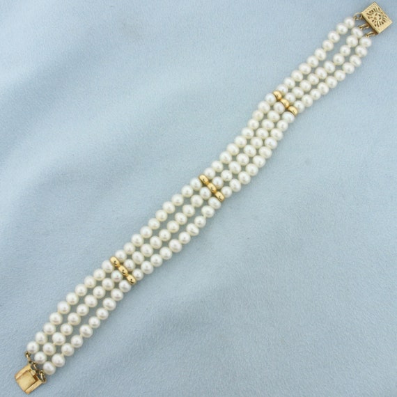Bracciale a filo di perle d'acqua dolce coltivate bianche