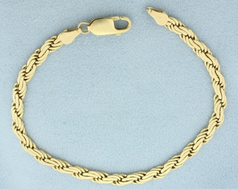 Italian Boston Link Chain Bracelet in 18k Yellow Gold