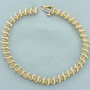 Champagne Diamond Tennis Bracelet in 10k Yellow Gold