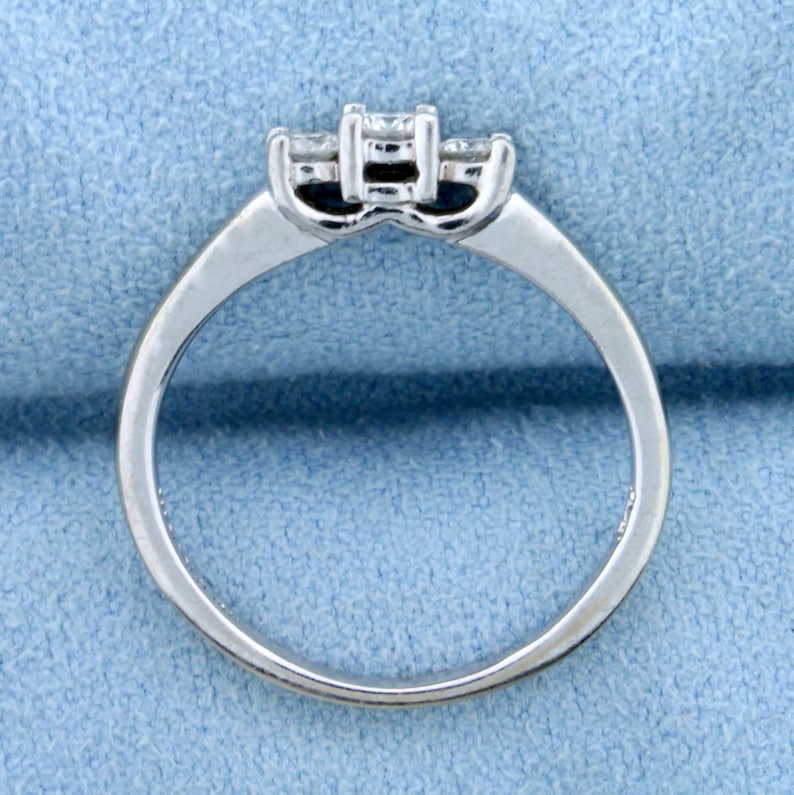 14ct TW Three-Stone Diamond Anniversary or Wedding Ring in 14K White Gold and Platinum