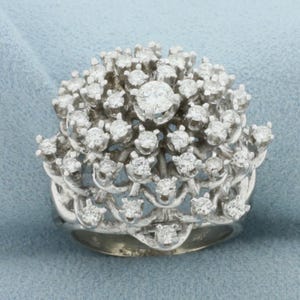 Diamond Starburst Ring in 14k White Gold