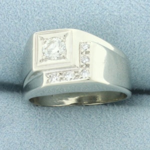 Diamond Geometric Design Ring in 14k White Gold image 2