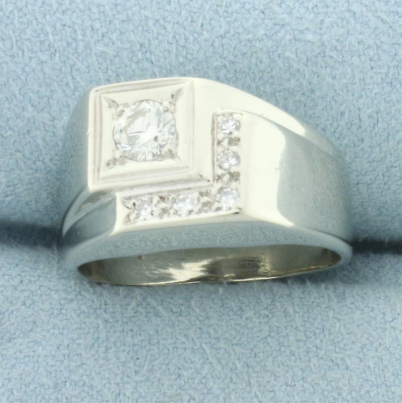 Diamond Geometric Design Ring in 14k White Gold image 2