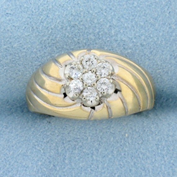 Vintage Diamond Dome Ring in 14K Yellow Gold - image 1