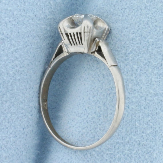 Vintage Diamond Solitaire Engagement Ring in Plat… - image 3