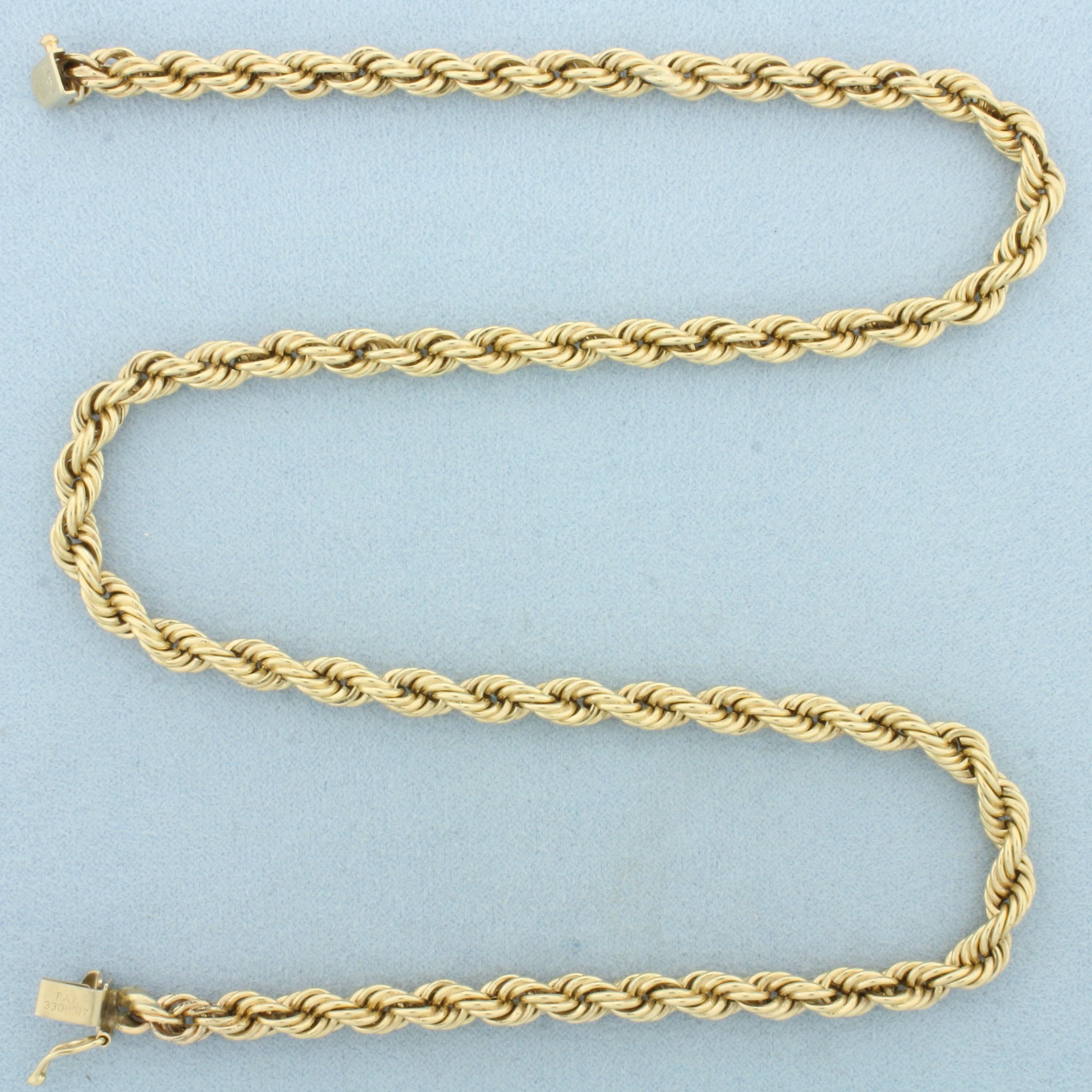 18 Inch Rope Link Chain Necklace in 14k Yellow Gold - Etsy