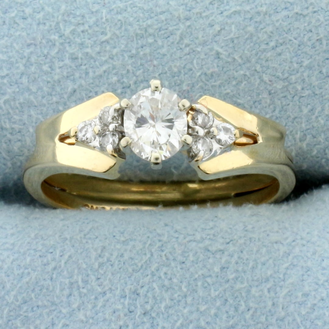 Vintage Oval Diamond Engagement Ring in 14K Yellow Gold - Etsy