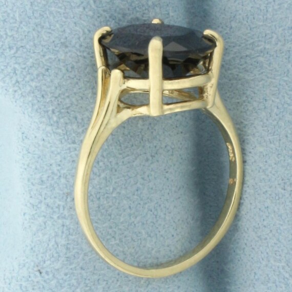 Garnet Solitaire Statement Ring in 14k Yellow Gold - image 3