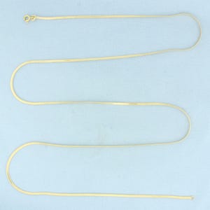 Italian 30 Inch Designer Herringbone Link Chain Necklace in 18k Yellow Gold