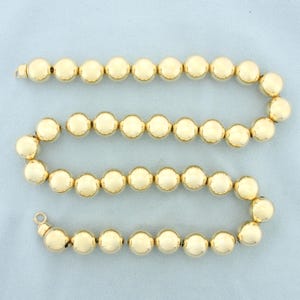 Italian 19 Inch Ball Bead Necklace in 14k Yellow Gold