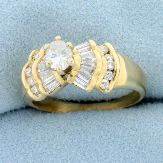 Vintage 1ct TW Oval Diamond Engagement Ring in 14… - image 2