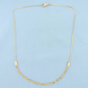 16 Inch Italian Braided Serpentine Link Necklace in 18k Yellow Gold
