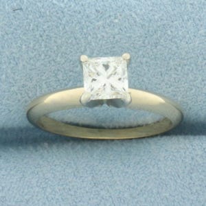 Princess Cut Diamond Solitaire Engagement Ring in 14k Yellow Gold