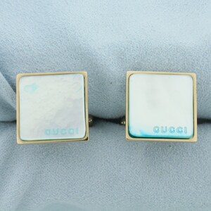 Gucci Trademark rectangular cufflinks in silver-YBE01109900100U